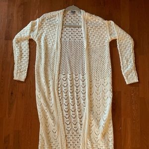 White/Cream Aerie Cardigan; Never worn; Goes to calf in length